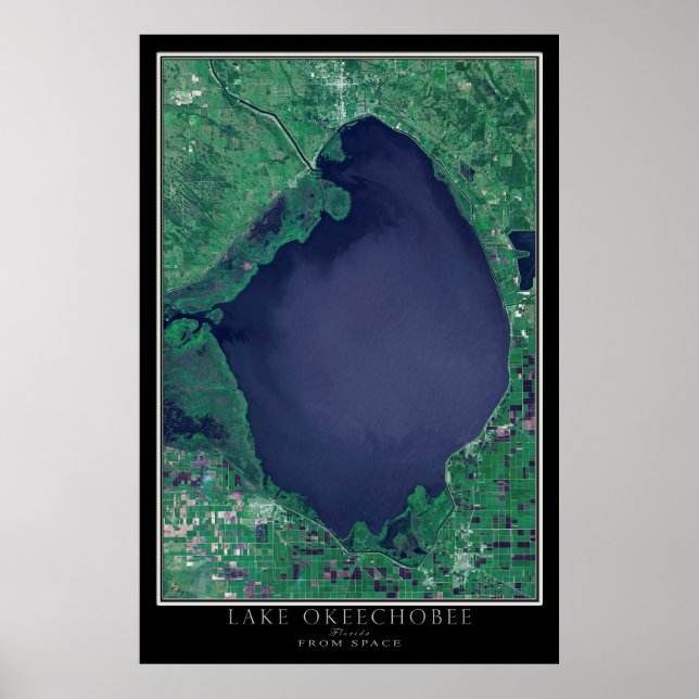 Mapa de Posters por satélite del lago Okeechobee F (Frente)