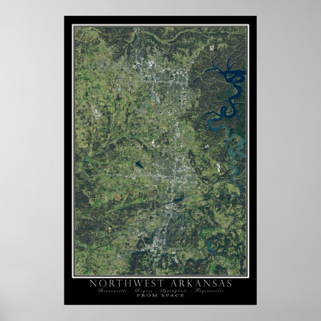 Mapa de Posters por satélite del noroeste de Arkan (Frente)