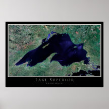 Mapa de Posters por satélite superior del lago