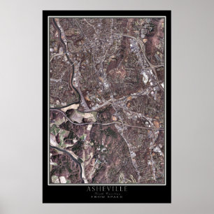 Mapa de Posters satelitales de Asheville en Caroli