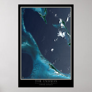 Mapa de Posters satelitales de Bahamas de Exumas