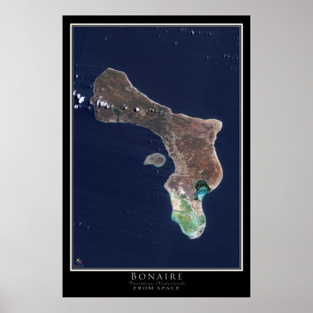 Mapa de Posters satelitales de Bonaire (Frente)