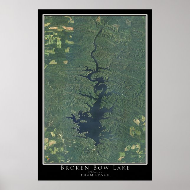 Mapa de Posters satelitales de Bow Lake Oklahoma (Frente)