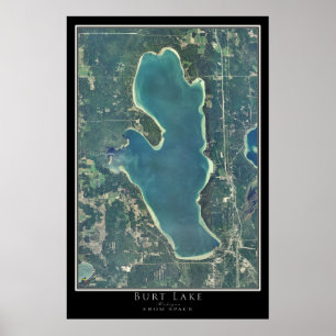 Mapa de Posters satelitales de Burt Lake Michigan