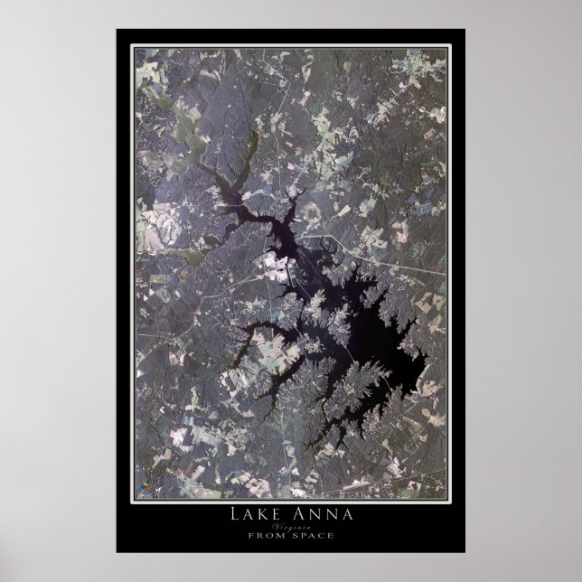 Mapa de Posters satelitales de Lake Anna Virginia (Frente)