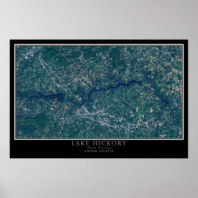 Mapa de Posters satelitales de Lake Hickory North  (Frente)