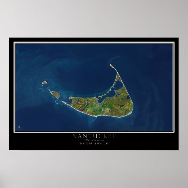 Mapa de Posters satelitales de Nantucket Massachus (Frente)