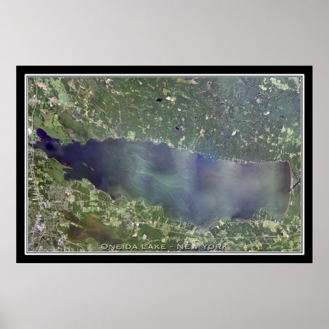 Mapa de Posters satelitales de Oneida Lake New Yor (Frente)