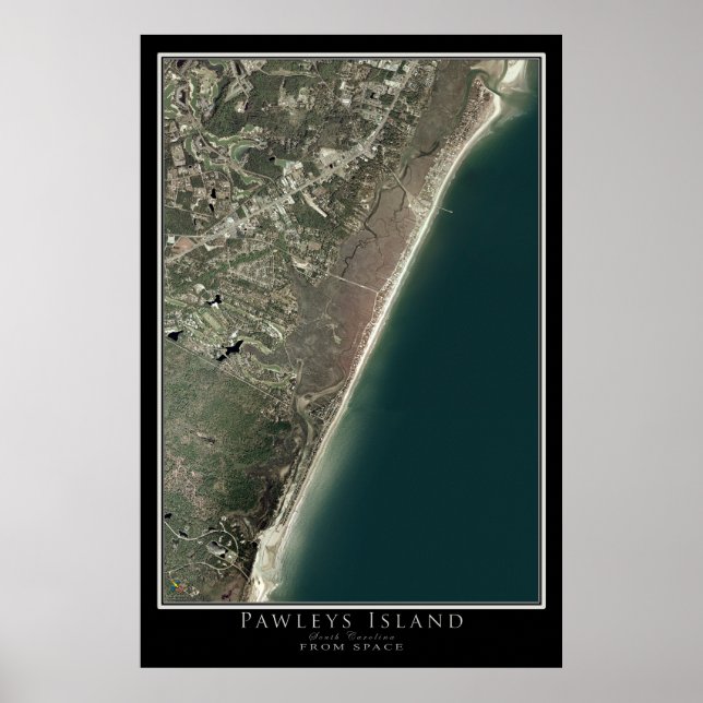 Mapa de Posters satelitales de Pawleys Island Caro (Frente)