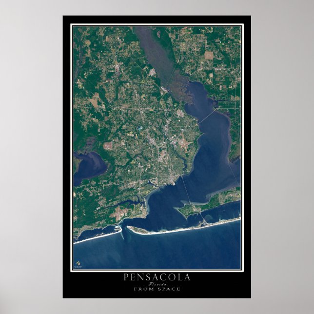 Mapa de Posters satelitales de Pensacola Florida (Frente)