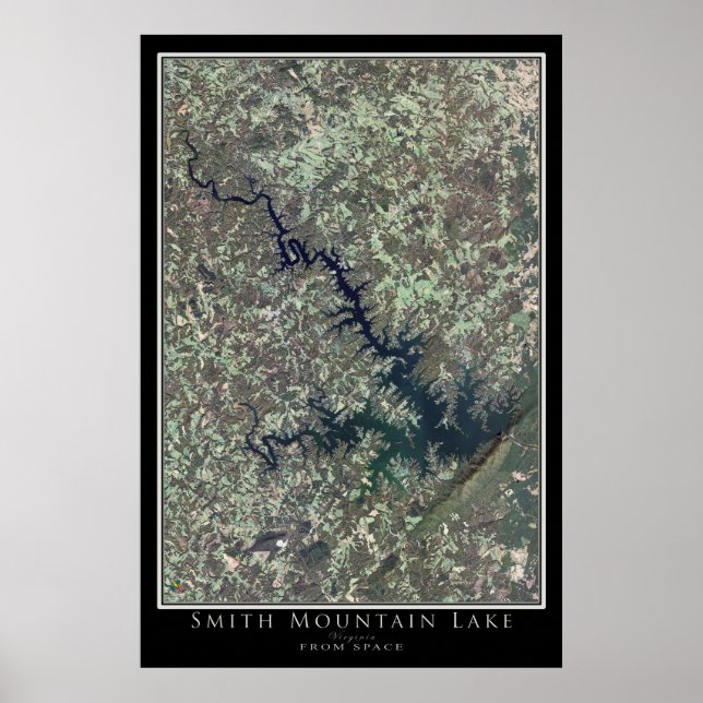Mapa de Posters satelitales de Smith Mountain Lake (Frente)