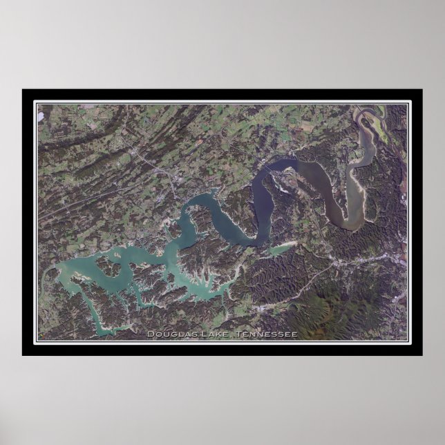Mapa de Posters satelitales del Lago Douglas Tenne (Frente)