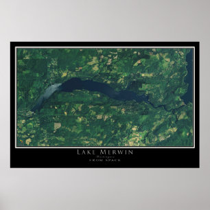 Mapa de Posters satelitales del lago Merwin Washin