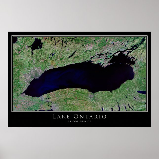 Mapa de Posters satelitales del lago Ontario (Frente)