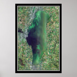 Mapa de Posters satelitales del lago Winnebago Wis
