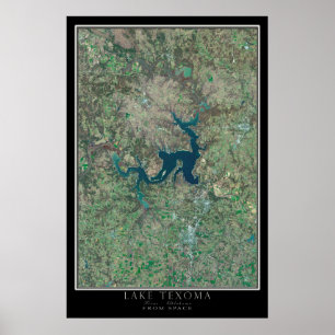 Mapa de Posters satelitales en el lago Texoma Texa