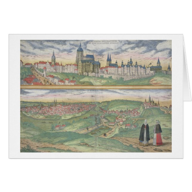 Mapa de Praga, de "Civitates Orbis Terrarum" cerca (Anverso (Horizontal))