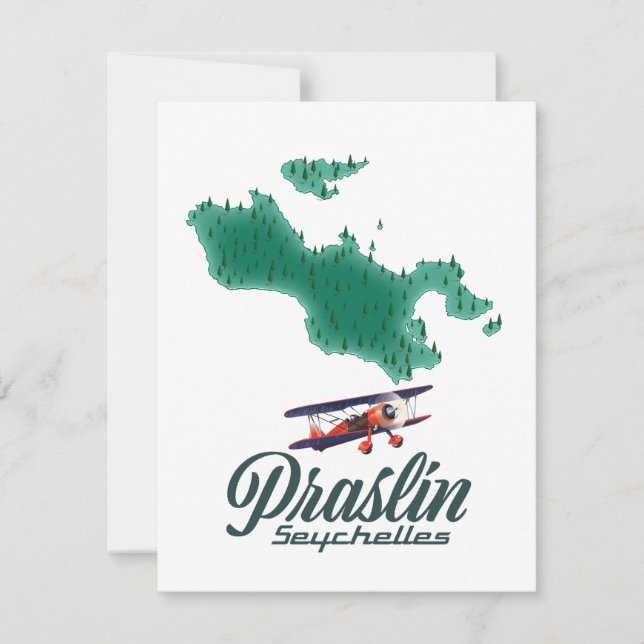 Mapa de Praslin Seychelles (Anverso)