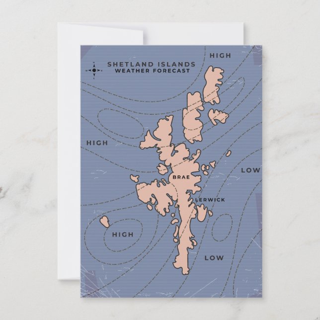 Mapa de pronóstico del tiempo de las Islas Shetlan (Anverso)