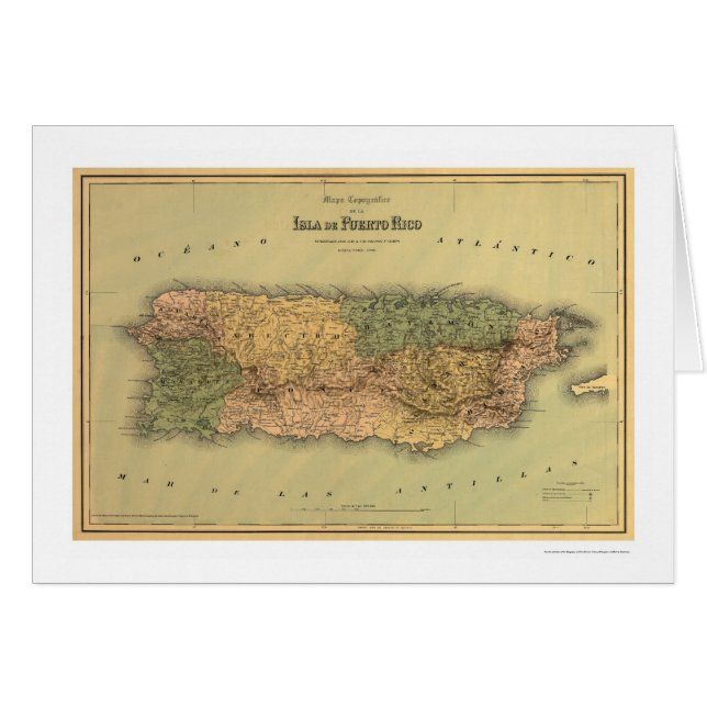 Mapa de Puerto Rico por Colton 1886 (Anverso (Horizontal))