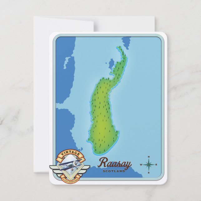 Mapa de Raasay Escocia (Anverso)