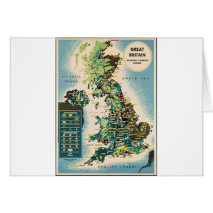 Mapa de recursos de la Gran Bretaña Vintage