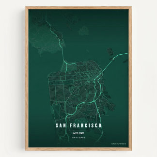Mapa de San Francisco Impreso en Póster para Regal
