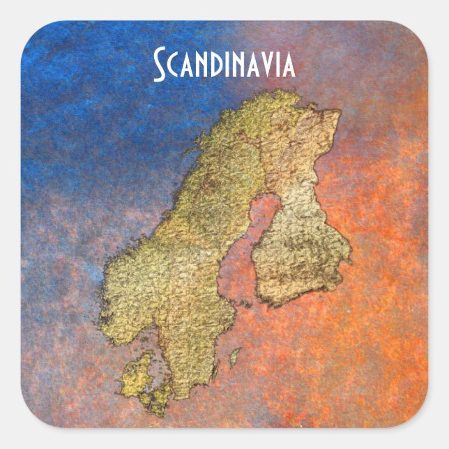 Mapa de SCANDINAVIA en Pegatinas de BG de piedra d (Anverso)