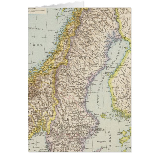Mapa de Schweden, Noruega - Suecia y Noruega (Frente)