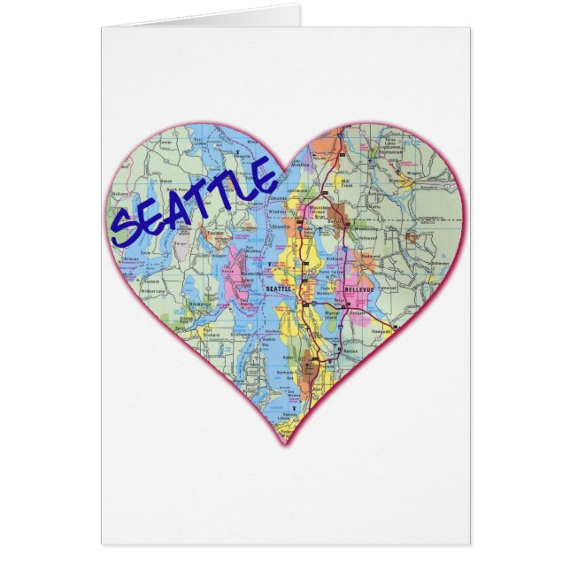 Mapa de Seattle Corazón (Frente)