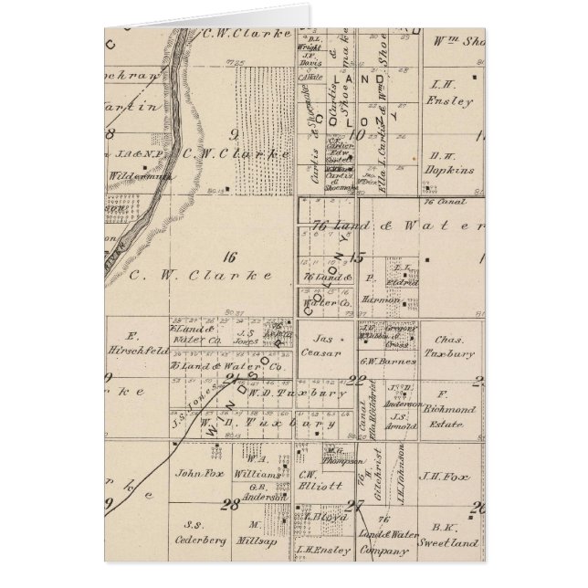 Mapa de sección del condado de Tulare T16S R23E (Frente)
