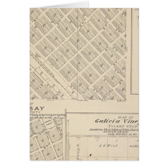 Mapa de sección del condado de Tulare T16S R24E (Frente)