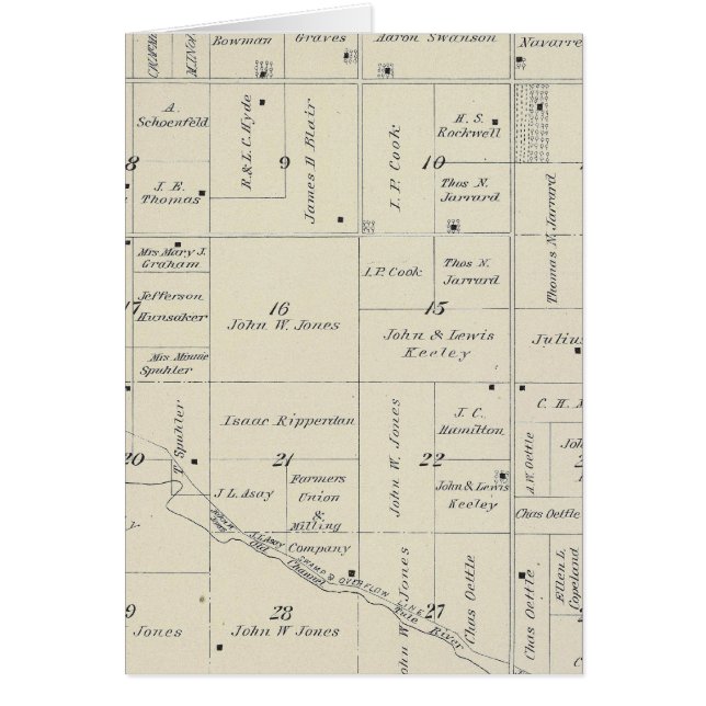 Mapa de sección del condado de Tulare T20S R26E (Frente)