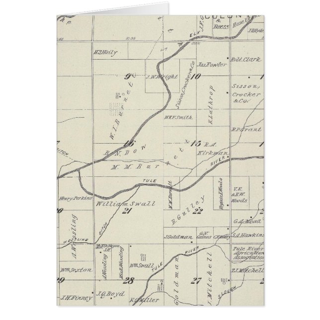 Mapa de sección del condado de Tulare T21S R24E (Frente)