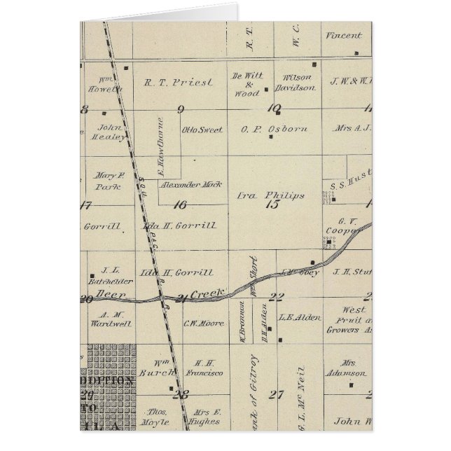 Mapa de sección del condado de Tulare T23S R25E (Frente)