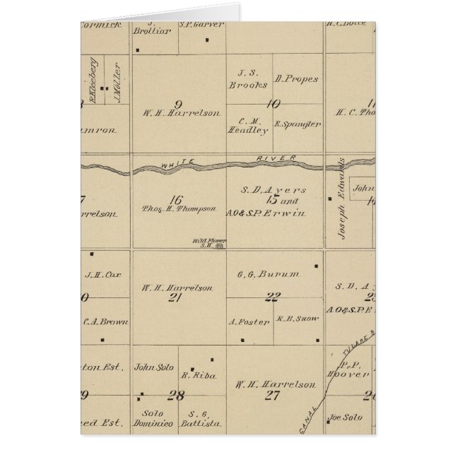 Mapa de sección del condado de Tulare T24S R26E (Frente)