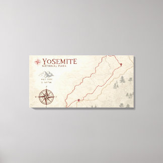 Mapa de senderos de Yosemite en impresión