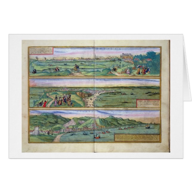 Mapa de Sevilla, de Cádiz, y de Málaga, de (Anverso (Horizontal))