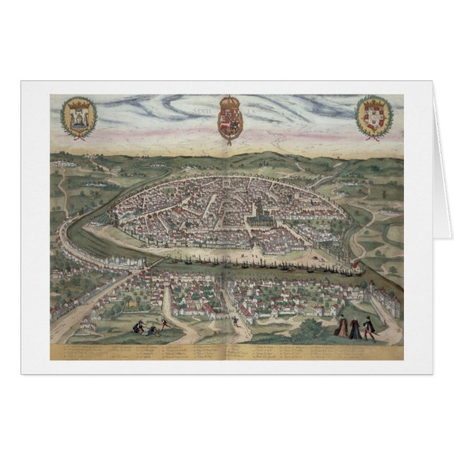 Mapa de Sevilla, de "Civitates Orbis Terrarum" (Anverso (Horizontal))