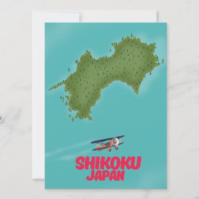 Mapa de Shikoku Japón (Anverso)