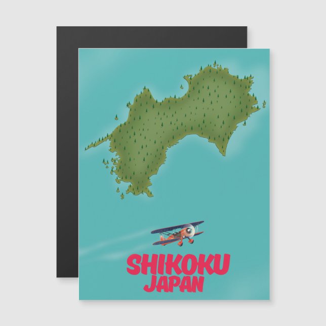 Mapa de Shikoku Japón (Anverso/Reverso)