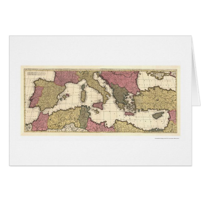 Mapa de Southern Europe y el 1695 mediterráneo (Anverso (Horizontal))
