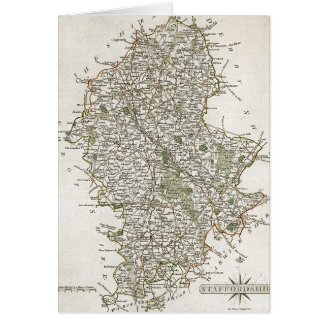 MAPA DE STAFFORDSHIRE, 1793 (Frente)