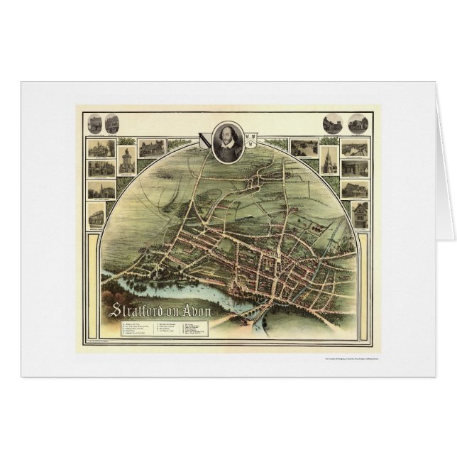 Mapa de Stratford en Avon, Inglaterra de Brown (Anverso (Horizontal))