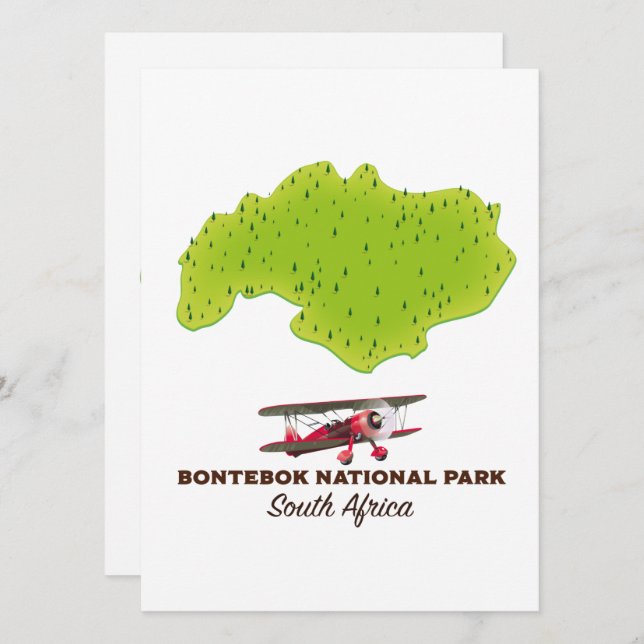 Mapa de Sudáfrica del Parque Nacional Bontebok (Anverso / Reverso)