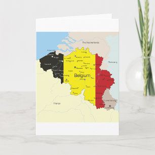 Mapa De Tarjetas De Saludo De Bélgica