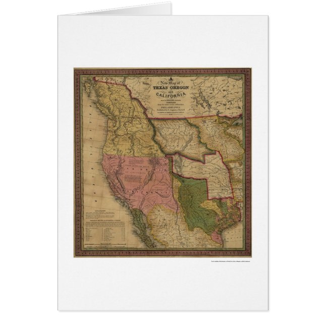 Mapa de Tejas, de Oregon y de California - 1846 (Frente)