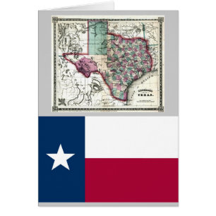 Mapa de Tejas y bandera del estado