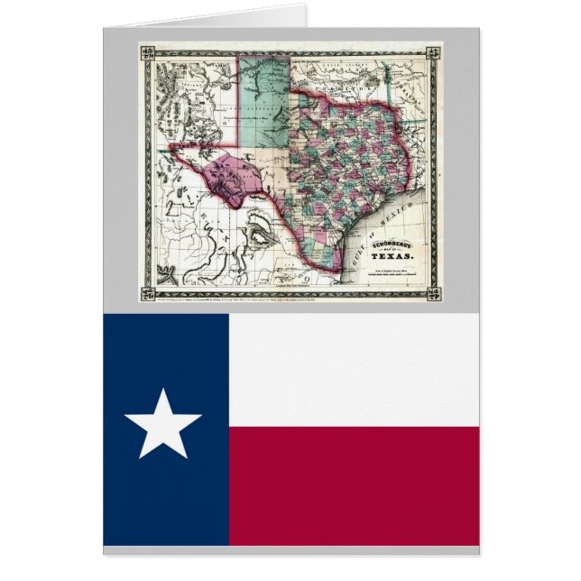 Mapa de Tejas y bandera del estado (Frente)