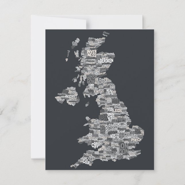 Mapa de texto de Gran Bretaña (Anverso)